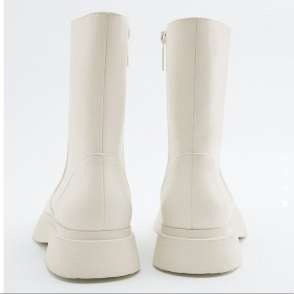 zara beige solid color ankle boots size 8 - Picture 4 of 6